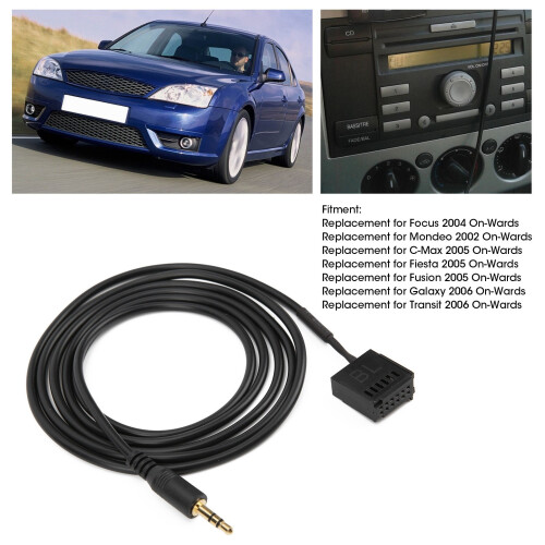 Car AUX Audio Cable Replacement for Ford Focus/Mondeo/C-Max/Fusion 150cm 2