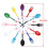 3D Removable Cutlery Kitchen Spoon Fork Wall Clock Mirror Decal Sticker White 30CM 2
