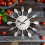 3D Removable Cutlery Kitchen Spoon Fork Wall Clock Mirror Decal Sticker White 30CM 3