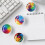 12 Pcs Glass Strong Refrigerator Magnets Rainbow Pattern Round Fridge Decor 3