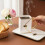 Ceramic Coffee Mug Handbag Shape with Tray Gold Trim 4