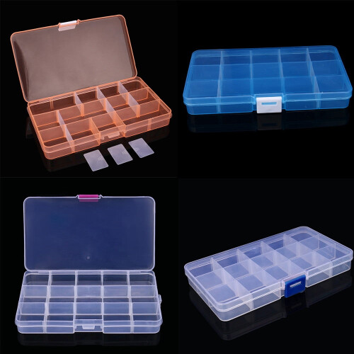 Plastic Organizer Box with Fixed Dividers 24-Grid Clear 2