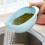 Rice Strainer Bowl Blue Food-Grade Plastic Collapsible 6