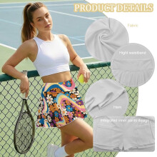 Women's Rainbow Flower Golf Skorts with Shorts