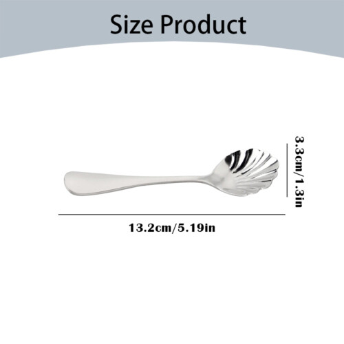 Stainless Steel Shell-Shaped Sugar Spoon 1 Piece 2
