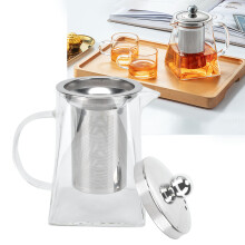 Glass Teapot with Removable 304 Stainless Steel Filter 750ml for Home & Office