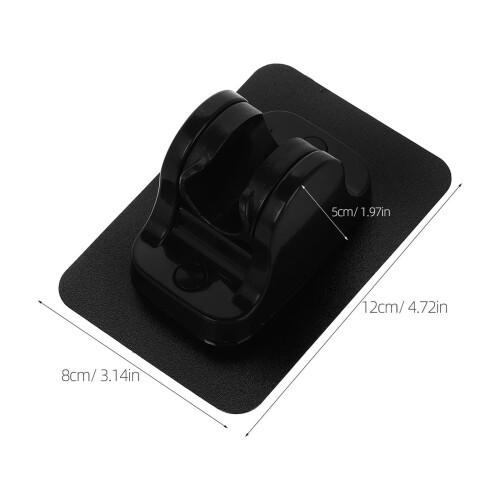 ULTNICE Shower Holder Bathroom Showerhead Bracket Black ABS 1Pack Rectangular Shape 1
