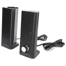 Wired Mini Stereo Computer Speakers with Subwoofer, ABS, Blue LED