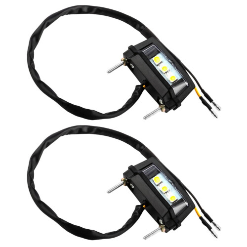 Motorcycle License Plate Light Black 2 Pcs 2