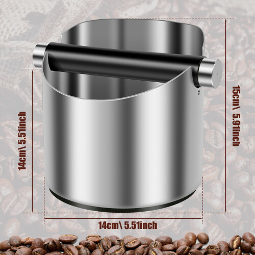 Grusce Edelstahl-Abschlagbox mit Gummiring, 1,5 l 2