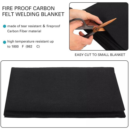 Welding Blanket Fireproof Carbon Felt Heat Resistant Up to 1