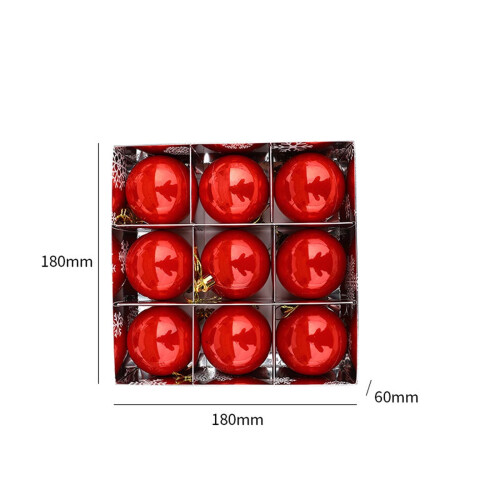 Plastic Pearl Christmas Baubles 9pcs 2