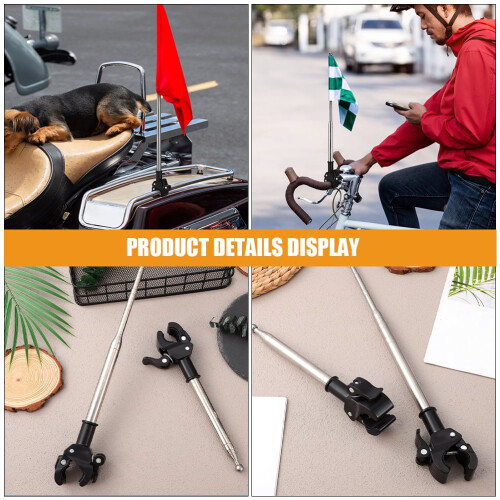 2 Pcs Stroller Umbrella Holder Clamp for Modified Flagpole Riding Bracket 2