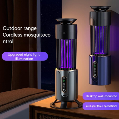Lâmpada Mata-Mosquitos Elétrica Recarregável para Uso Interno e Externo 1