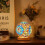 Boho Mosaic Table Lamp Colorful Glass USB Bedside Light Vintage 4
