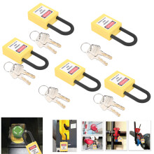 Yellow 38mm Nylon Padlock Lockout with Dustproof Design for Industrial Security