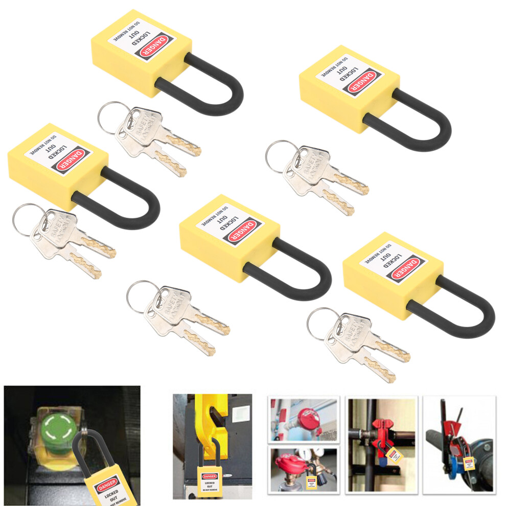 Yellow 38Mm Nylon Padlock Lockout With Dustproof Design For Industrial Security 8731391654733