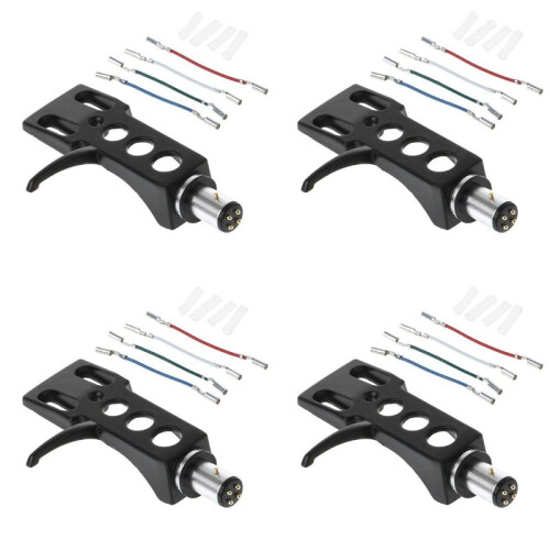 4X Phono Turntable Headshell Mount Phono Cartridge Phonograph  Holder Stylus Lead Wire for LP Disc Record Player