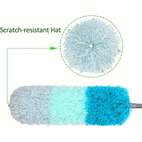 Espanador de microfibra com cabo extensível e cabeça flexível – compatível com tetos altos, ventiladores, persianas, móveis e carros. 2