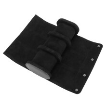 3 Slot PU Leather Watch Storage Box, 22x10x7cm, Black Portable Organizer