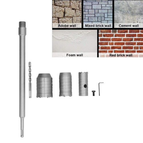 Concrete Wall Cutter Drill Bit Set 30/40/50mm with 350mm Handle 1