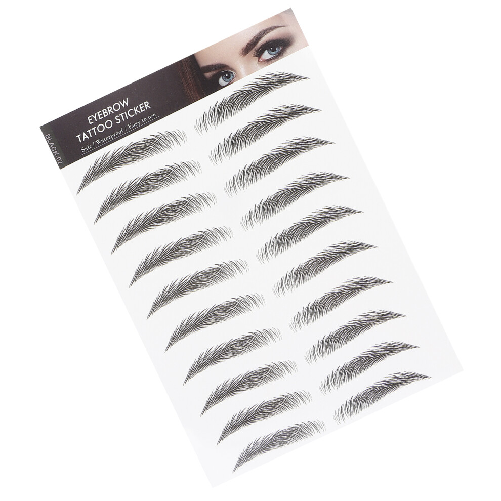 Black Long Lasting Eyebrow Transfers Sticker -02, Waterproof, Natural, 148X210mm
