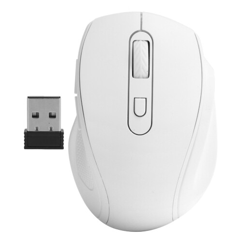 Wireless Optical Mouse 1600dpi 2.4GHz Ergonomic White, 103.5mm 1