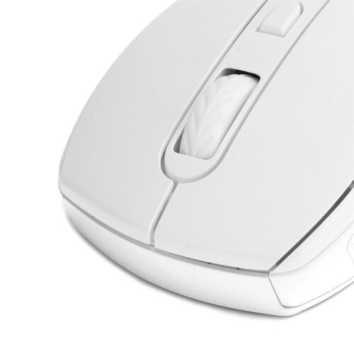 Wireless Optical Mouse 1600dpi 2.4GHz Ergonomic White, 103.5mm 2