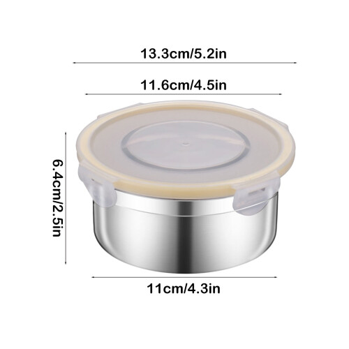 304 Stainless Steel Rectangular Bento Box with Lid 2