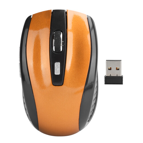 Wireless Optical Gaming Mouse with Adjustable DPI 1600, Orange 1