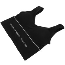 Women’s Padded Wireless Sports Bra Breathable Nylon, Black, M