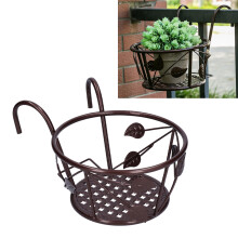 Outdoor Iron Hanging Flower Pot Rack Bronze 22x22x18cm