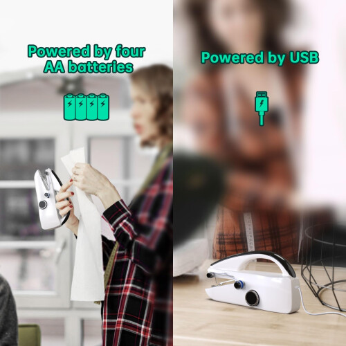 Beginner's Portable Handheld Sewing Machine Kit Dual Power Modes, Storage Case & Ruler Included. 2