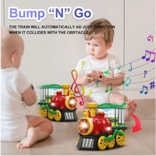 Toddler Toy Train Set Bump N Go Steam Engine with Lights 2
