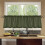 Olive Green Solid Curtains 2 Panels 57"W x 36"L 7