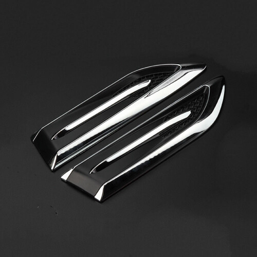 1 Pair 3D Shark Gills Simulation Car Side Air Vent Flow Decal Sticker 1
