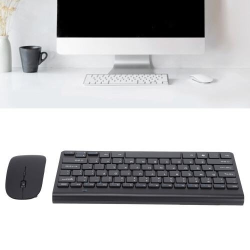 Wireless 2.4G USB Keyboard Mouse Combo, Slim, Ergonomic, Black 2