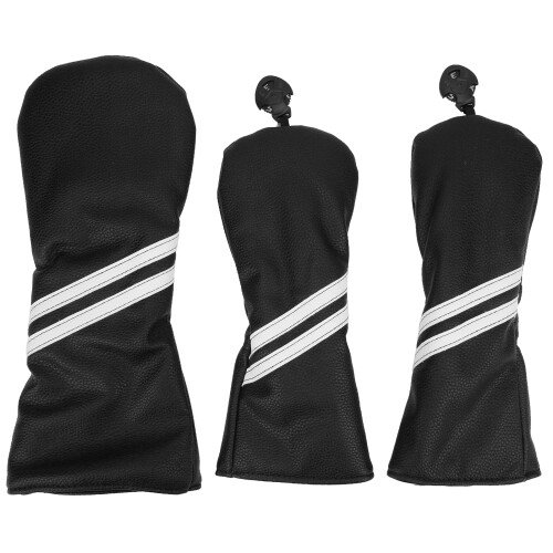 Golf Holzabdeckung Schwarz Streifen Set von 3 1