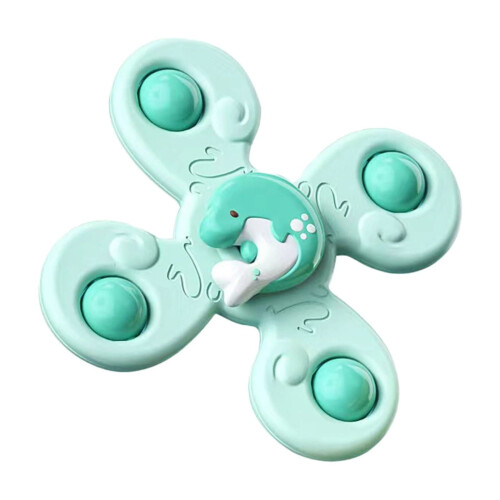 Suction Cup Spinning Top Toy for Toddlers Green 1