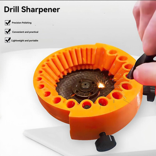 Electric Drill Bit Sharpener for 1/16"–1/2" Bits, Compatible with 125mm Angle Grinder, Quick-Lock Design 1