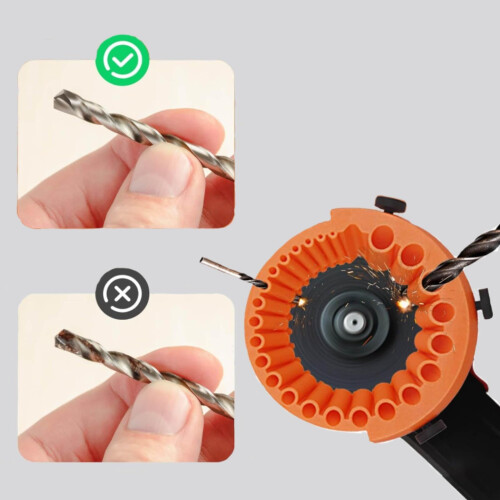 Electric Drill Bit Sharpener for 1/16"–1/2" Bits, Compatible with 125mm Angle Grinder, Quick-Lock Design 2