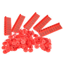 Red Plastic Goat Ear Tag 100 Pack for Farm Animal Identification