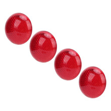 Motorcycle Car Red Reflector 4-Pack Round ABS Safety Sticker Decals