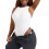 Macacão feminino sem mangas com decote halter e modelagem justa 4