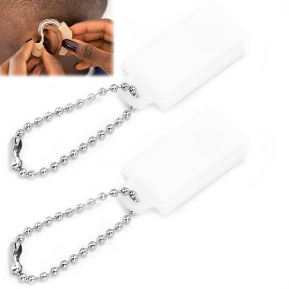 2pcs Hearing Aid Battery Caddy Storage Case - Plastic Button Holder