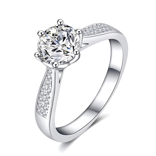 925 Silver Kitty Ring with Zirconia, Dainty Stacking Ring 1