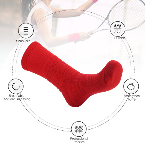 Sportsocken Rot Mesh Stoßdämpfend 1 Paar 1