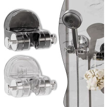 Suction Cup Shower Rack, Non-Perforated Wall Mount Holder, Adjustable & Removable (2PCS-C), compatible with standard tiles