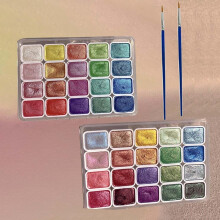 Set de acuarelas Forestry Shifting, pinturas metálicas brillantes para adultos (2 unidades), compatibles con herramientas de acuarela estándar.