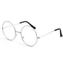 Vintage Round Metal Eyeglass Frames Silver